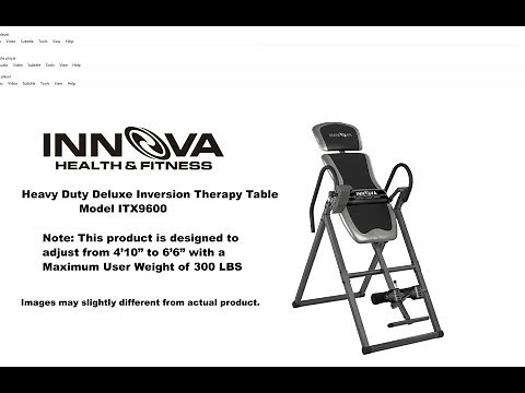 Innova Fitness ITX9600 Inversion Table Installation Guide