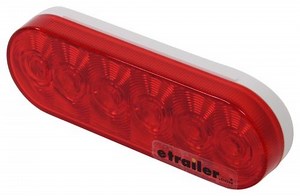 Optronics LED Trailer Light - Brake, Tail, Turn - Submersible - Weathertight Plug - Oval - Red Optro