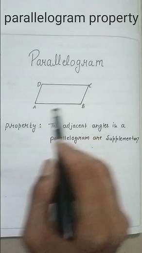 Parallelogram Property | Adjacent Angles Are Supplementary | Maths