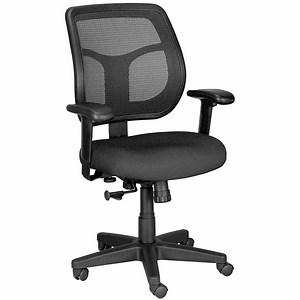 Eurotech Seating MT9400-5806 Apollo Black Dove Fabric / Mesh Mid Back Swivel Tilt Office Chair