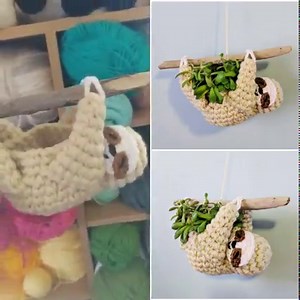 473K views · 3.1K reactions | HANGING SLOTH PLANTER...ohh soo cute!!! Get the crochet pattern (affiliate link)--->https://rstyle.me/+onZZWk9-_VnkNW7oTAZ9AQ . | Crafty Morning | Facebook