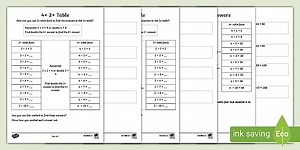 4x 2x Table Activity Sheet