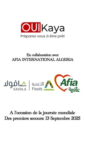 ‎@ouikaya | وقاية‎ on Instagram: "🔹 Journée Mondiale des Premiers Secours – 13 Septembre 2025 🔹 À l’occasion de cette journée, nous avons eu l’honneur d’accompagner les équipes de AFIA Algérie à travers une formation certifiante en Sauveteur Secouriste du Travail (SST). Cette session a permis aux collaborateurs de : ✅ Renforcer leurs compétences en prévention des risques ✅ Maîtriser les gestes de premiers secours ✅ S’exercer à travers des mises en situation pratiques Nous remercions AFIA Algér