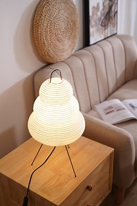 Gourd Shaped LED Table Lamp – Handmade Japanese Rice Paper Lantern, Modern Tripod Design - Etsy