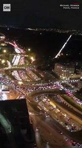"Traffic is barely moving in every direction as far as the eye can see." Video shows traffic gridlock in Paris on Thursday evening, ahead of new lockdown measures that significantly restrict movement https://cnn.it/2GdbzmL | CNN International