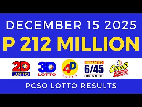 Lotto Result Today 9pm December 15 2025 PCSO