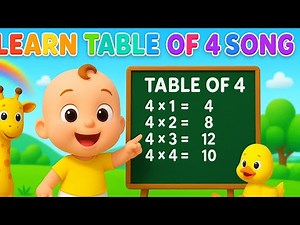 ✨ Table of 4 Song for Kids | Learn Multiplication Tables | 4 Times Table for Children
