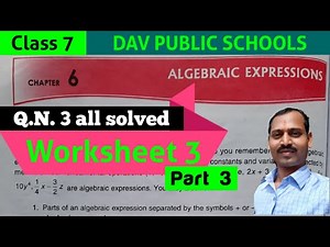 DAV class 7 maths chapter 6 worksheet 3 Q.N. 3 all solved