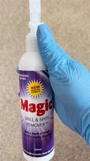 HOW TO USE YOUR RUBBEDIN MAGIC SPILL & SPOT REMOVER: 1. Shake the...
