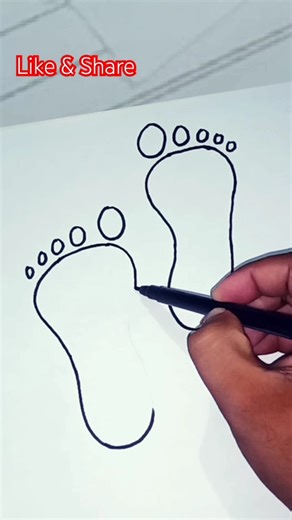 🦶 Easy Foot Drawing Tutorial for Beginners | Step by Step | #shorts #drawing #trending