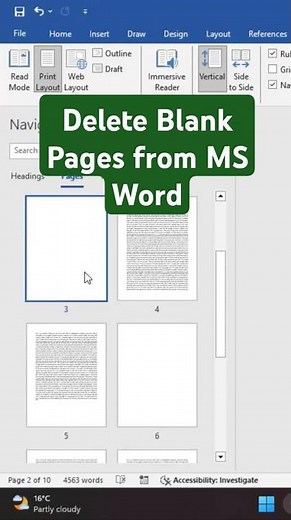 How to Delete Blank Page in Microsoft Word ll Delete Blank Pages ll Bivash Academy