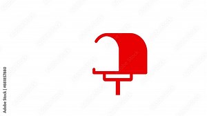 Mailbox Icon and Symbol Animation on White Background in 4K Video