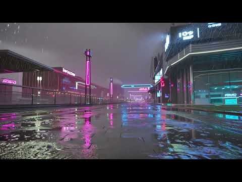 Endless Neon Rain: 5-Hour Ambient Synthwave Loop