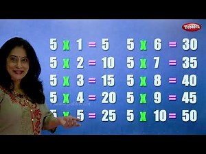 Table of 5 in English | 5 Table | Multiplication Tables in English | Learning Video | Pebbles Rhymes