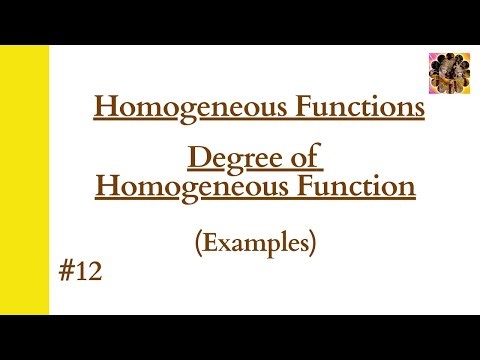 12. Homogeneous Function #differentialcalculus #eulertheorem #engineeringmathematics #homogenous
