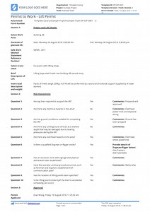 Free Lift Permit template - Better than word, excel and PDF