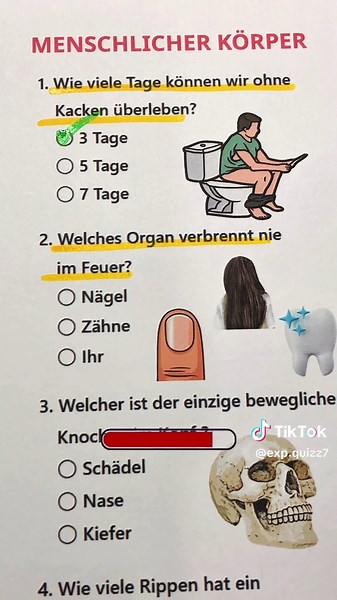 Menschlicher Korper #quiz #trivia #wissen #deutsch #allgemeinwissen