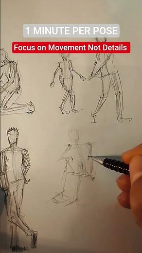 Drawing Human Poses in 1 Minute Each – Improve Your Figure Drawing Skills!