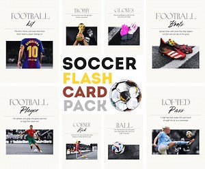 Football Soccer Flashcards – Preschool Kindergarten Homeschool Learning Montessori Cards Classroom Decor Downloadable Prints SVG PDF JPG - Etsy