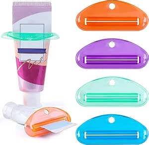 LOVEINUSA Toothpaste Tube Squeezer, 4PCS Toothpaste Squeezer Roller Tool for Bathroom, Home Use, Assorted Colors
