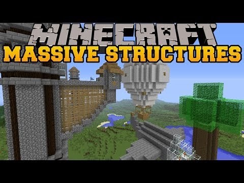 Minecraft: MASSIVE STRUCTURES (Generate Useful Buildings!) Instant Massive Structures Mod Showcase
