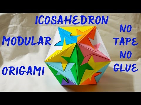 Origami Modular | IcosaHedron Kusudama | 30 Units Tri-Fold Triangular Sides | No Glue No Tape