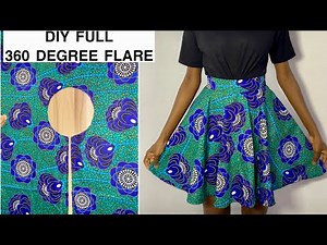 How to Cut and Sew a Full 360 degree Flare Skirt /Beginners friendly