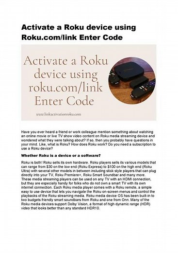 Activate a Roku device using the Roku com link Enter Code