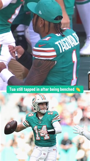 Tua is cheering on his #team in his first game after being benched in favor of Quinn Ewers (📺 CBS) #ESPNSocial #NFL #Miami #Dolphins