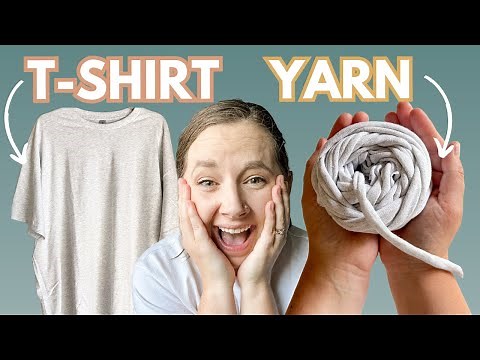 How to make T-shirt yarn the easy way 🧶 🙌🏻 | Crochet project ideas for T-shirt yarn