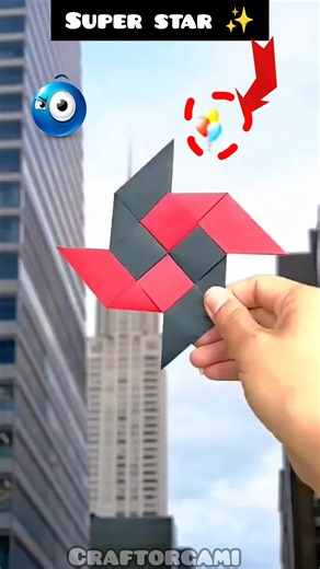HOW TO MAKE SUPER NINJA STAR 🌟 WITH CRAFT PAPER 😱|| ORIGAMI SHURIKEN TUTORIAL #shorts #origami #diy