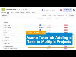 Asana Tutorial | How to Add a Task to Multiple Projects in Asana