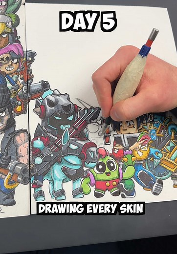 Drawing Virus 8-Bit Skin from Brawl Stars