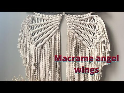DIY Macrame Angel wings wall hanging | #macrame #angelwings