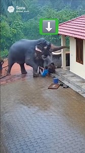 Giant Elephant Attacks a House | Shocking Wildlife Moment #shorts