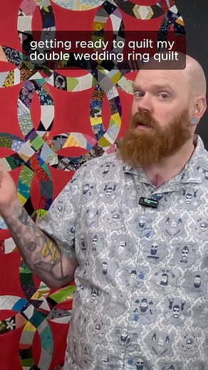 Part 1 - Here’s how I quilted my Double Wedding Ring quilt. I finally finished editing the tutorial for quilting/binding and it’s live on my YouTube page now. #aqgogetter #menwhoquilt #longarmquilting #quiltinghowto | Rose City Originals