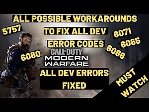 All DEV Error 6065, 6066 ,5757, 6071 Call Of Duty Modern Warfare [FIXED]ALL Possible FIXES EXPLAINED