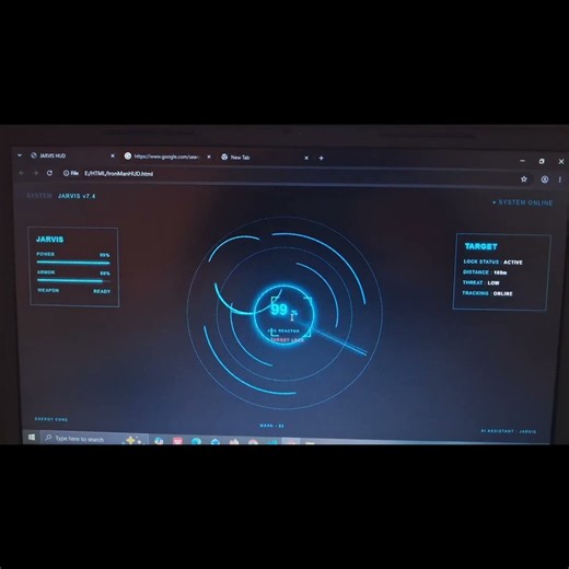 🔥 I Built Iron Man's JARVIS HUD Using HTML CSS & JS #javascript #html #css #programming #shorts