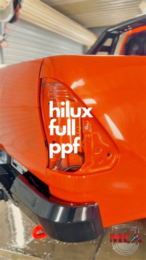 🔸 Toyota Hilux – Built Tough, Wrapped Stealth 🔸 The Hilux is already an icon, but this one just leveled up. We took this bold Orange finish and gave it a complete stealth transformation at Mr. Clean. ✅ Full Body Satin PPF This isn’t just protection; it’s a total restyle. We transformed the factory gloss into a sleek, frosted satin finish. It looks aggressive and provides heavy-duty armour against bush pinstripes, stone chips, and off-road debris. ✅ Nano Ceramic Window Tint Essential heat rejec