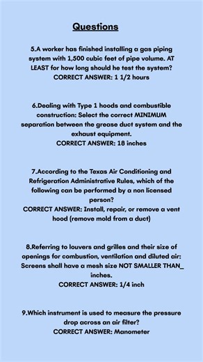 HVAC contractor test Exam Questions and Answers