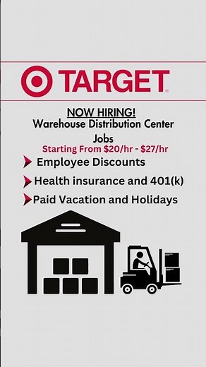 Target distribution center is now hiring with Great Pay and Benefits #warehouse #warehousework