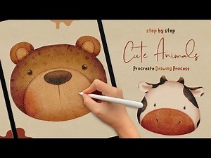 How to Draw in Procreate | Simple and Cute Animals | Step by Step iPad Digital Art | Tutorial
