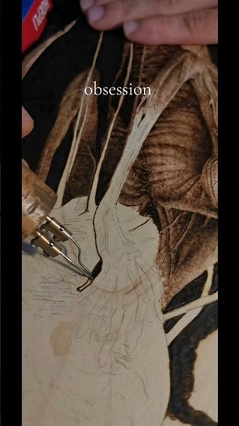 The process of creating a pyrography!