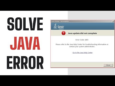How To Fix Java Error Code 1603 - Full Guide (2025)