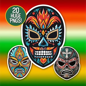 Mexican Wrestling Masks Clipart – Lucha Libre PNG Set, Unique Mask Designs for Shirts, Stickers, Party Decorations, Invitations - Etsy