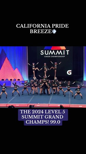 Amazing Level 5 Routine and Pyramid at California Pride Cheer