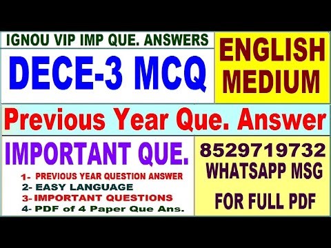 DECE 3 mcq questions with answers in English | dece 3 most important questions | dece 3 Previous MCQ