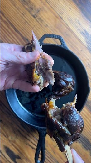 Canton style steamed and roasted goose legs. Homemade duck sauce.