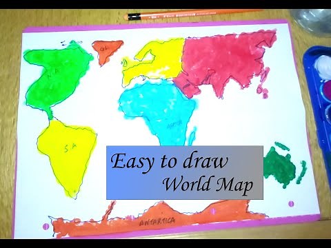 How to draw an Easy World Map- Free style - Homeschool Edition