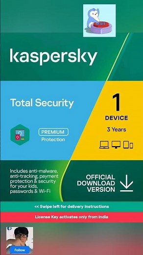Kaspersky | Total Security (Plus) | 1 Device | 3 Years | Email Delivery in 1 Hour